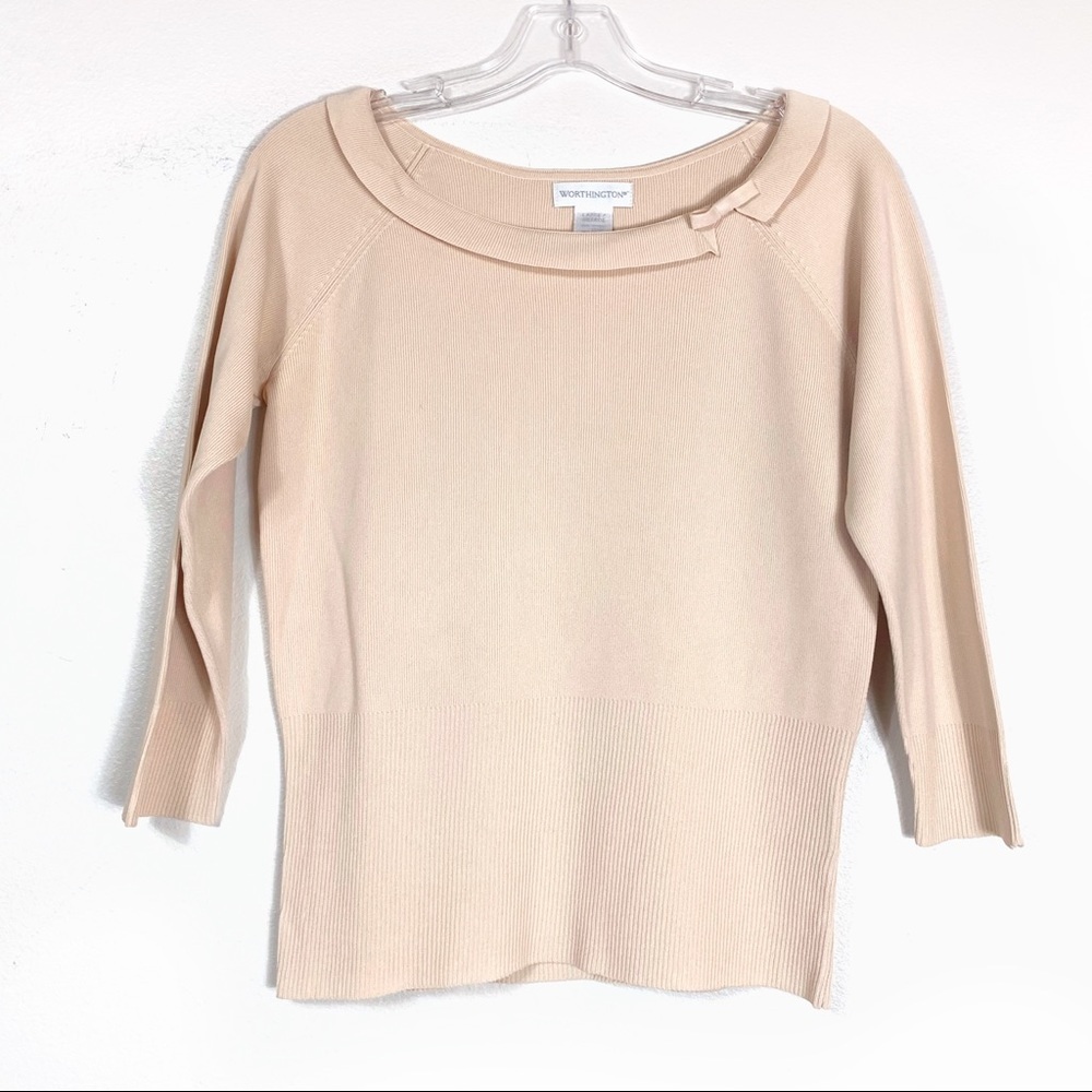Vintage Worthington Nude Modest Workwear Top
